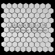 Bianco Dolomiti Marble Italian White Dolomite 1" Hexagon Mosaic Tile Polished